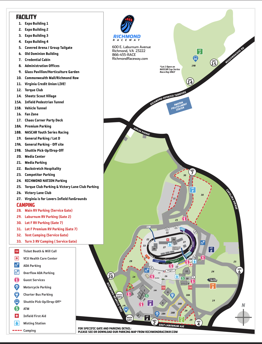 Richmond Raceway Facility Map preview