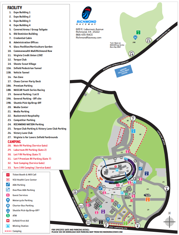 Richmond Raceway Facility Map preview